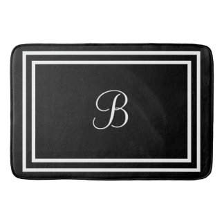 Tapis De Bain Initiales ou nom de bain noir