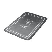 Tapis De Bain Initiales ou nom gris foncé rond coins nattes (Angle)