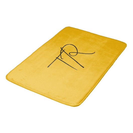 Tapis De Bain Initiales personnalisées typographiques simples mi (Angle)