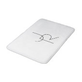 Tapis De Bain Initiales superposées Modernes 2 | Noir sur Blanc (Angle)