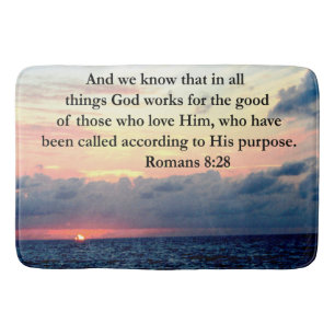 TAPIS DE BAIN INSPIRING ROMANS 8:28 DESIGN