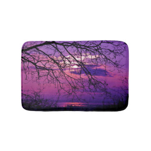 Tapis De Bain Intense et Vive - Paysage du coucher de soleil vio