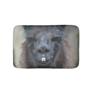 Tapis De Bain Intense Llama Noire Visage gros haut