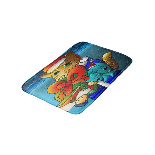Tapis De Bain Invité du chat de Noël (Angle)