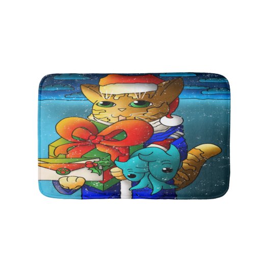 Tapis De Bain Invité du chat de Noël (Devant)
