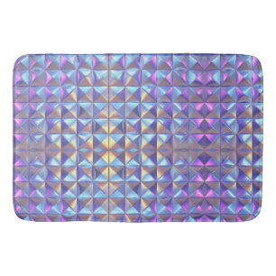 Tapis De Bain Iridescendance en or, bleu et violet géométrique 2