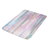 Tapis De Bain Iridescente moderne et Parties scintillant argenté (Angle)