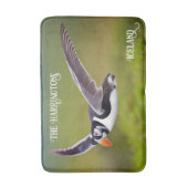 Tapis De Bain Islande Puffin Nom personnalisé (Devant (Vertical))