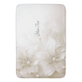 Tapis De Bain Ivory White Flowers Bath Mat (devant Vertical)