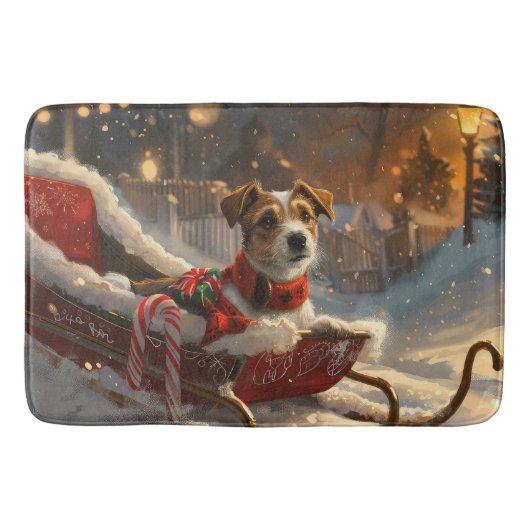 Tapis De Bain Jack Russell Chien Festive de Noël (Devant)