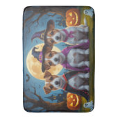 Tapis De Bain Jack Russell Chiens Citrouille Halloween Drôle (devant Vertical)