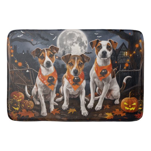 Tapis De Bain Jack Russell Halloween Épouvantable (Devant)