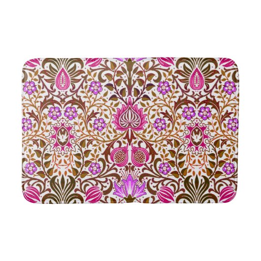 Tapis De Bain Jacobean Floral Damask, rose, violet et Brown (Devant)