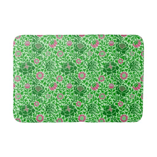 Tapis De Bain Jacobean Floral, Emerald et Lime Green (Devant)