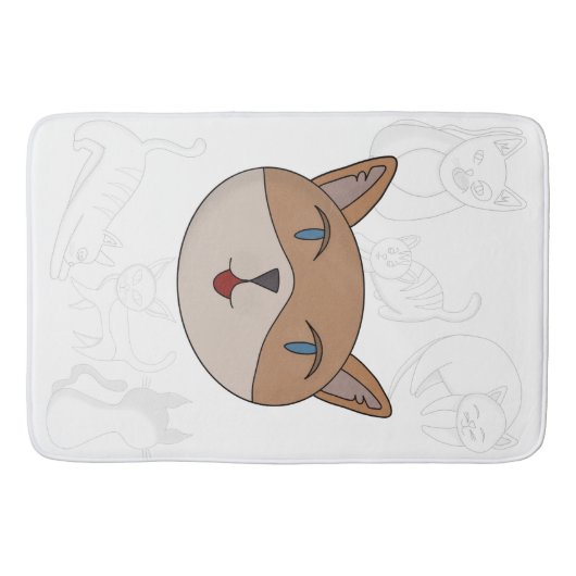 Tapis De Bain J'adore les couvertures de couette pour chats (Devant)