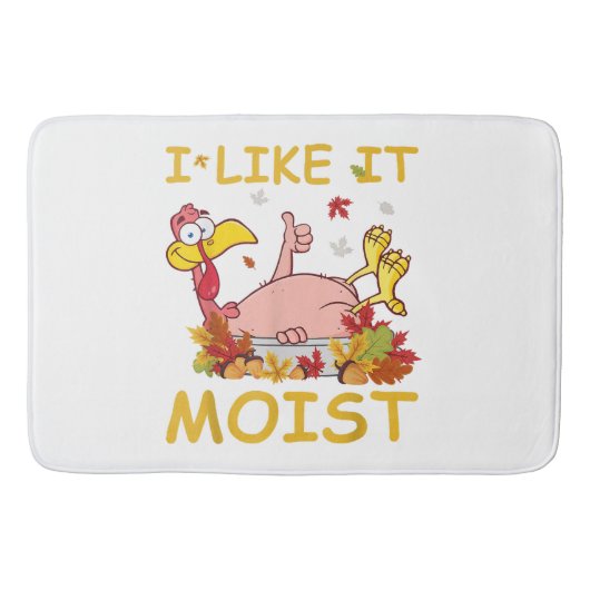 Tapis De Bain J'aime ça humide drôle dinde comme dîner Thanksgiv (Devant)