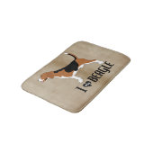Tapis De Bain J'aime mon Beagle Rustique (Angle)