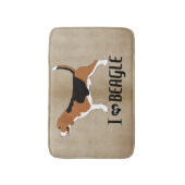 Tapis De Bain J'aime mon Beagle Rustique (Devant (Vertical))