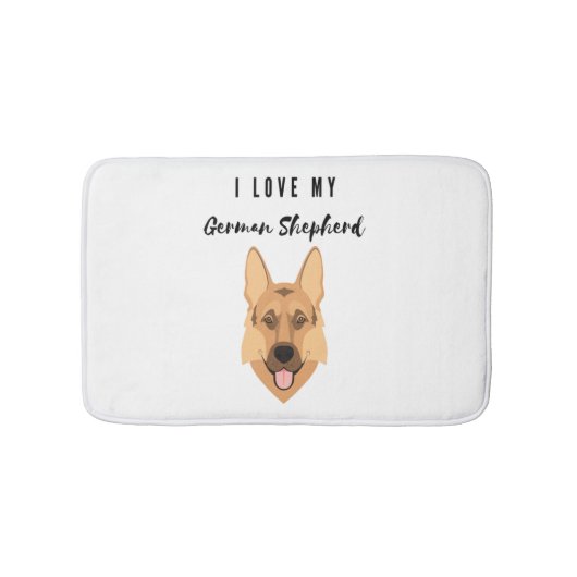 Tapis De Bain J'Aime Mon Berger Allemand (Devant)