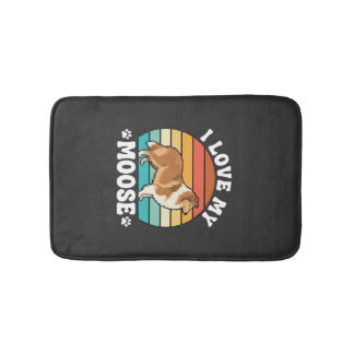 Tapis De Bain J'Aime Mon Chien Collie Rétro Élan