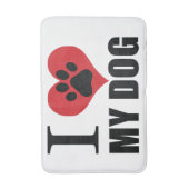 Tapis De Bain J'aime mon chien jeter l'oreiller (Devant (Vertical))