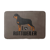 Tapis De Bain J'aime mon chien Rottweiler Rottie (Devant)