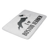Tapis De Bain J'Aime Mon Chien Terrier De Boston (Angle)