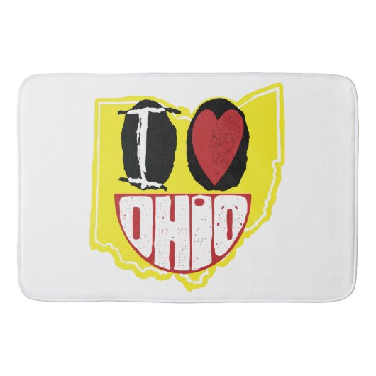 Tapis De Bain J'Aime Ohio Sourire Un Visage Heureux (Devant)