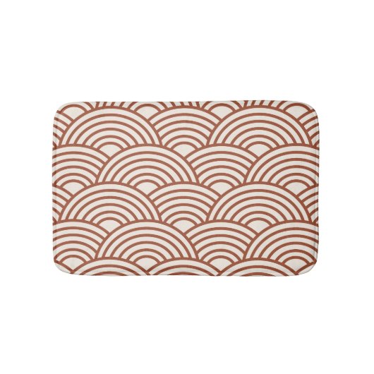Tapis De Bain Japonaise Seigaiha Vave Rust Terracotta (Devant)