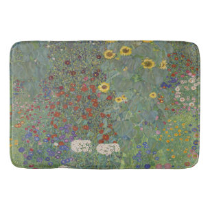 Tapis De Bain Jardin agricole avec tournesol par Gustav Klimt