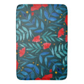 Tapis De Bain Jardin d'aquarelle magique - turquoise foncé et ro (devant Vertical)