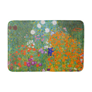 Tapis De Bain Jardin des fleurs de Gustav Klimt