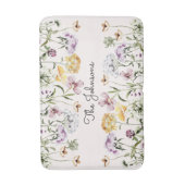 Tapis De Bain Jardin Fleur sauvage de nom personnalisé (Devant (Vertical))