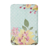 Tapis De Bain Jardin floral, Arrière - plan bleu (Devant (Vertical))