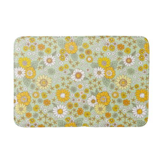 Tapis De Bain Jardin Floral Jaune Motif (Devant)