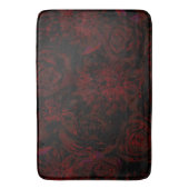 Tapis De Bain Jardin foncé Rouge Fleurs romantiques Gothique (devant Vertical)