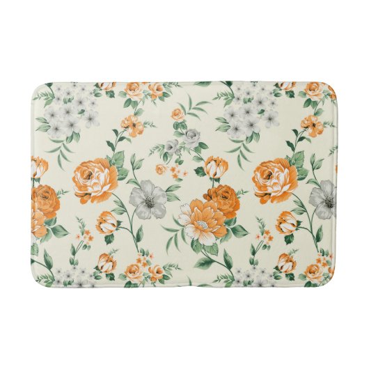 Tapis De Bain Jardin Jaune doux motif floral (Devant)
