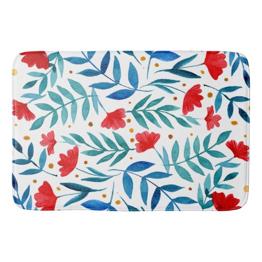 Tapis De Bain Jardin magique - rouge et turquoise (Devant)