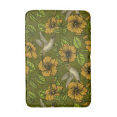 Tapis De Bain Jardin tropical nocturne jaune et vert (Devant (Vertical))