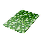 Tapis De Bain Jasmin Blanc Parmi Les Feuilles Verts (Angle)