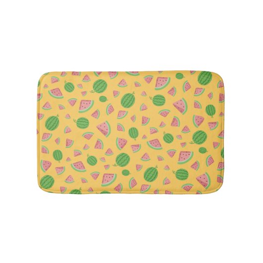 Tapis de bain jaune à motif de pastèque mignon (Devant)