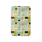 Tapis De Bain Jaune Aqua Bleu Vert Funky Carrés du milieu du siè (Devant (Vertical))