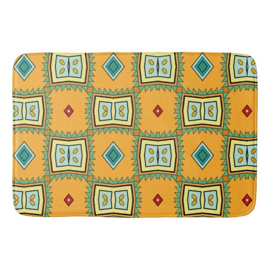 Tapis De Bain Jaune Aztèque (Devant)