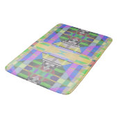 Tapis De Bain Jaune bleu violet géométrique (Angle)