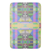 Tapis De Bain Jaune bleu violet géométrique (devant Vertical)