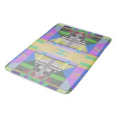 Tapis De Bain Jaune bleu violet géométrique (Angle)