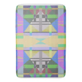 Tapis De Bain Jaune bleu violet géométrique (devant Vertical)