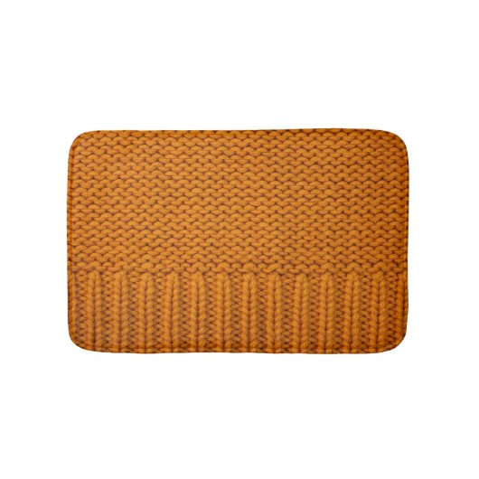 Tapis De Bain Jaune clair : texture tricotée artisanale. (Devant)