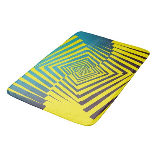 Tapis De Bain Jaune clair vert Abstrait Motif de style jungle (Angle)