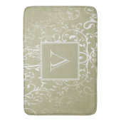 Tapis De Bain Jaune Élégant Monogramme de bain Mat (devant Vertical)